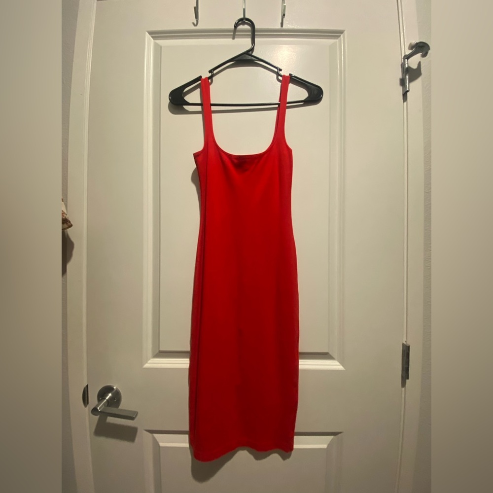 Red Cocktail Midi Dress